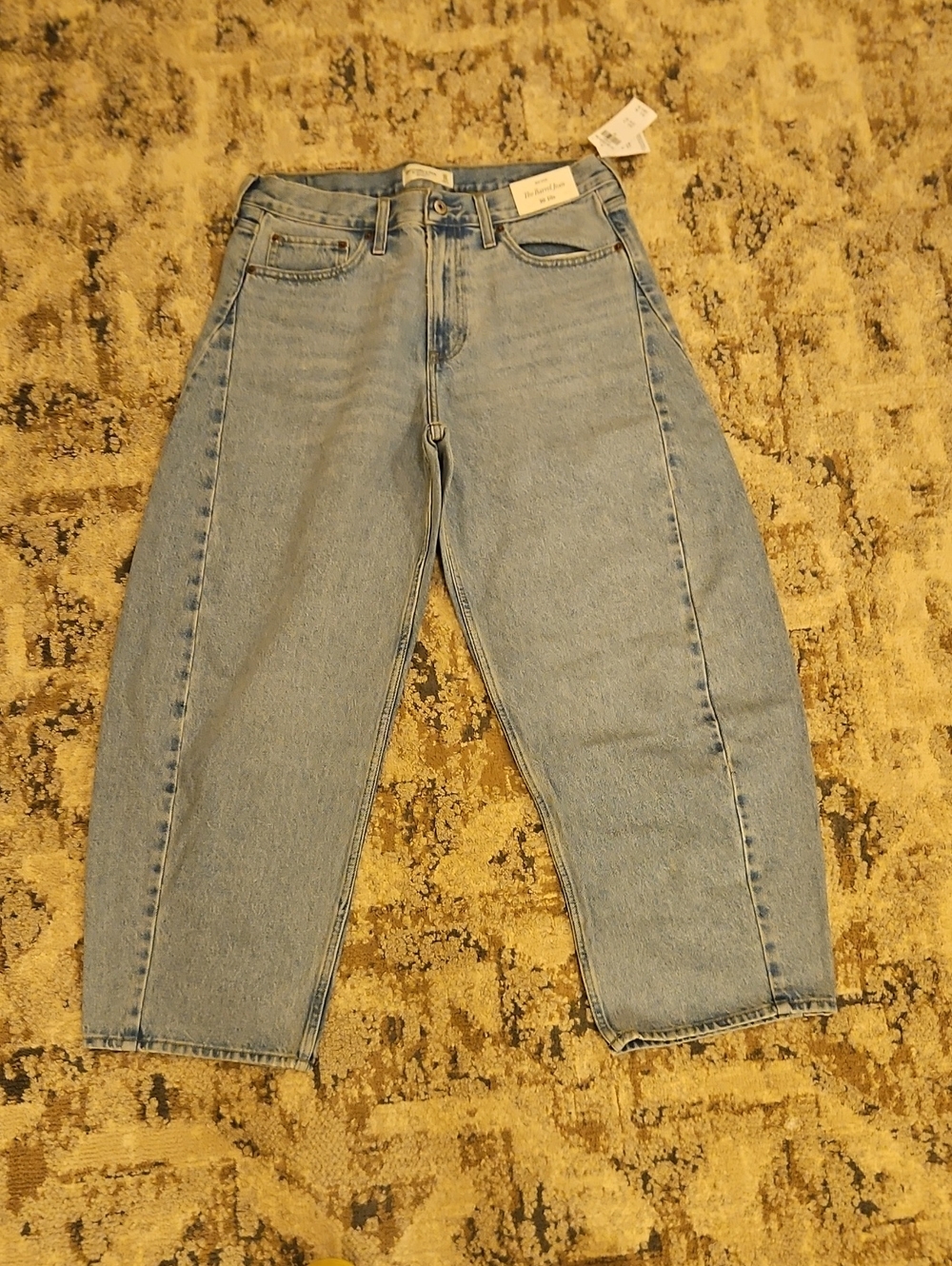 Abercrombie & Fitch Light Blue Wide-Leg Flare Jeans - Picture 1 of 4